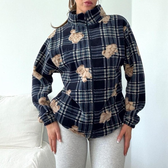 Northern Reflections Jackets & Blazers - Vintage 90s Northern Reflections Blue Teddy Bear Fleece Jacket